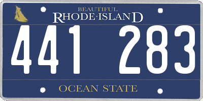 RI license plate 441283