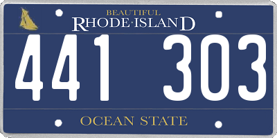 RI license plate 441303
