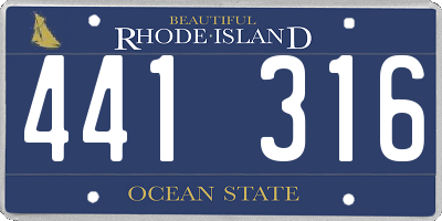 RI license plate 441316