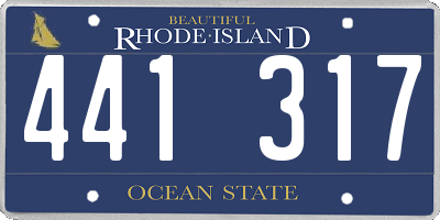 RI license plate 441317
