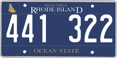 RI license plate 441322