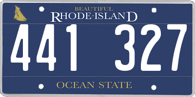 RI license plate 441327
