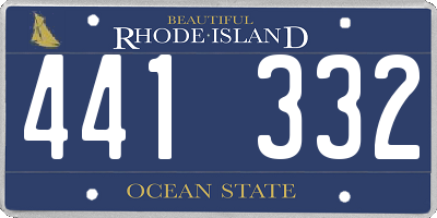RI license plate 441332