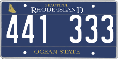 RI license plate 441333