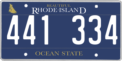 RI license plate 441334