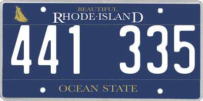 RI license plate 441335
