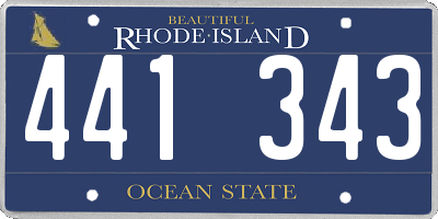 RI license plate 441343