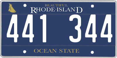 RI license plate 441344