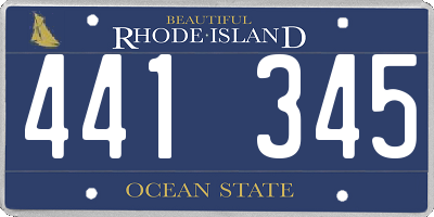 RI license plate 441345