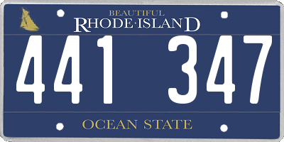 RI license plate 441347