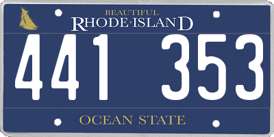 RI license plate 441353