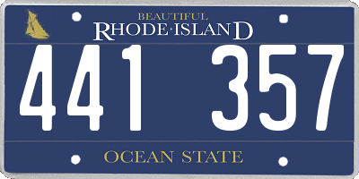 RI license plate 441357