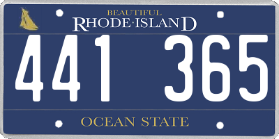 RI license plate 441365