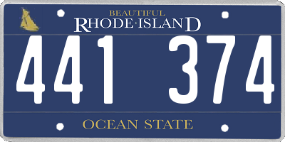 RI license plate 441374