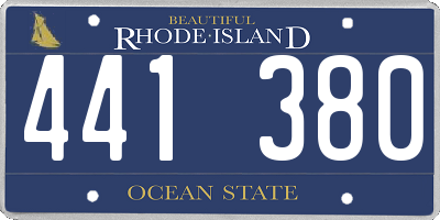 RI license plate 441380