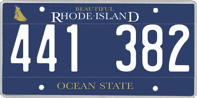 RI license plate 441382