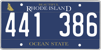 RI license plate 441386