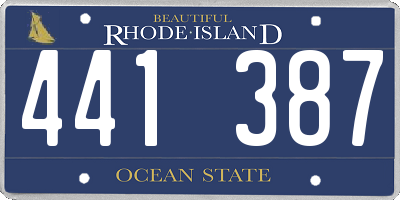 RI license plate 441387