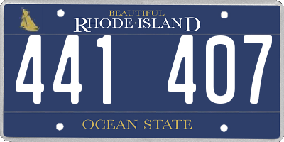 RI license plate 441407