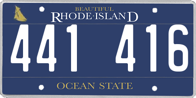 RI license plate 441416