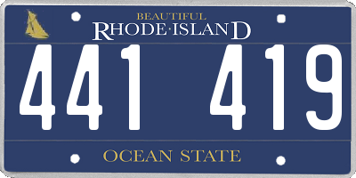 RI license plate 441419