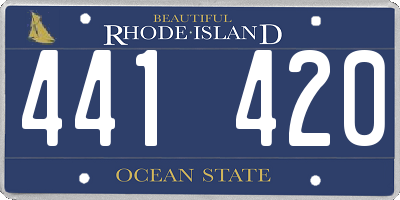 RI license plate 441420