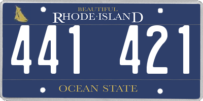 RI license plate 441421