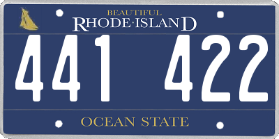 RI license plate 441422