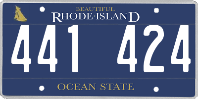 RI license plate 441424