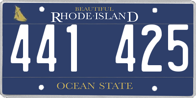 RI license plate 441425