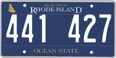 RI license plate 441427