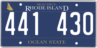 RI license plate 441430