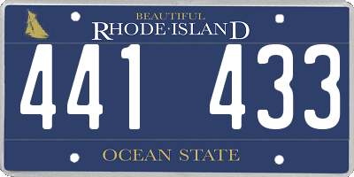 RI license plate 441433