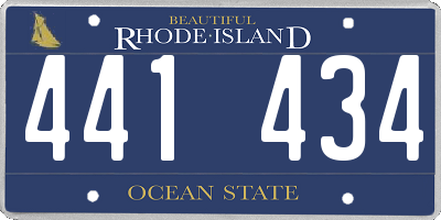 RI license plate 441434