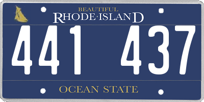 RI license plate 441437
