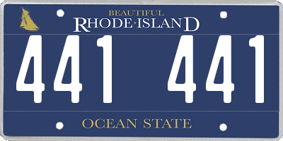 RI license plate 441441