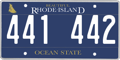 RI license plate 441442