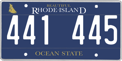 RI license plate 441445
