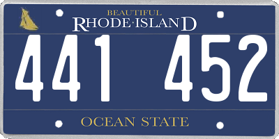 RI license plate 441452