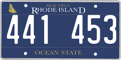 RI license plate 441453