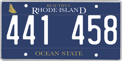 RI license plate 441458