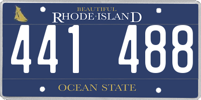 RI license plate 441488