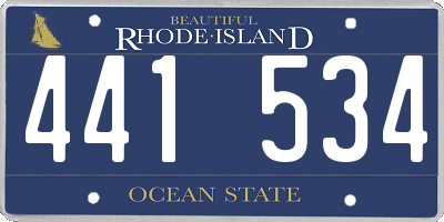 RI license plate 441534