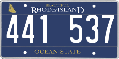 RI license plate 441537