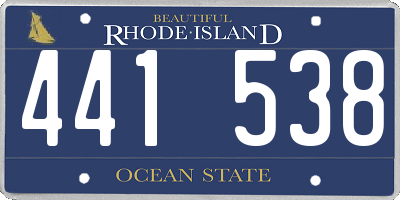 RI license plate 441538