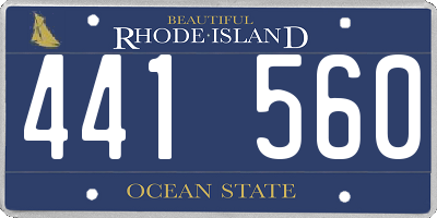 RI license plate 441560