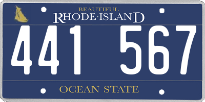 RI license plate 441567