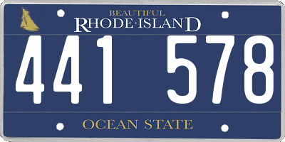 RI license plate 441578