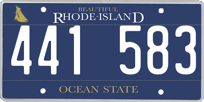 RI license plate 441583