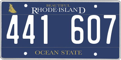 RI license plate 441607